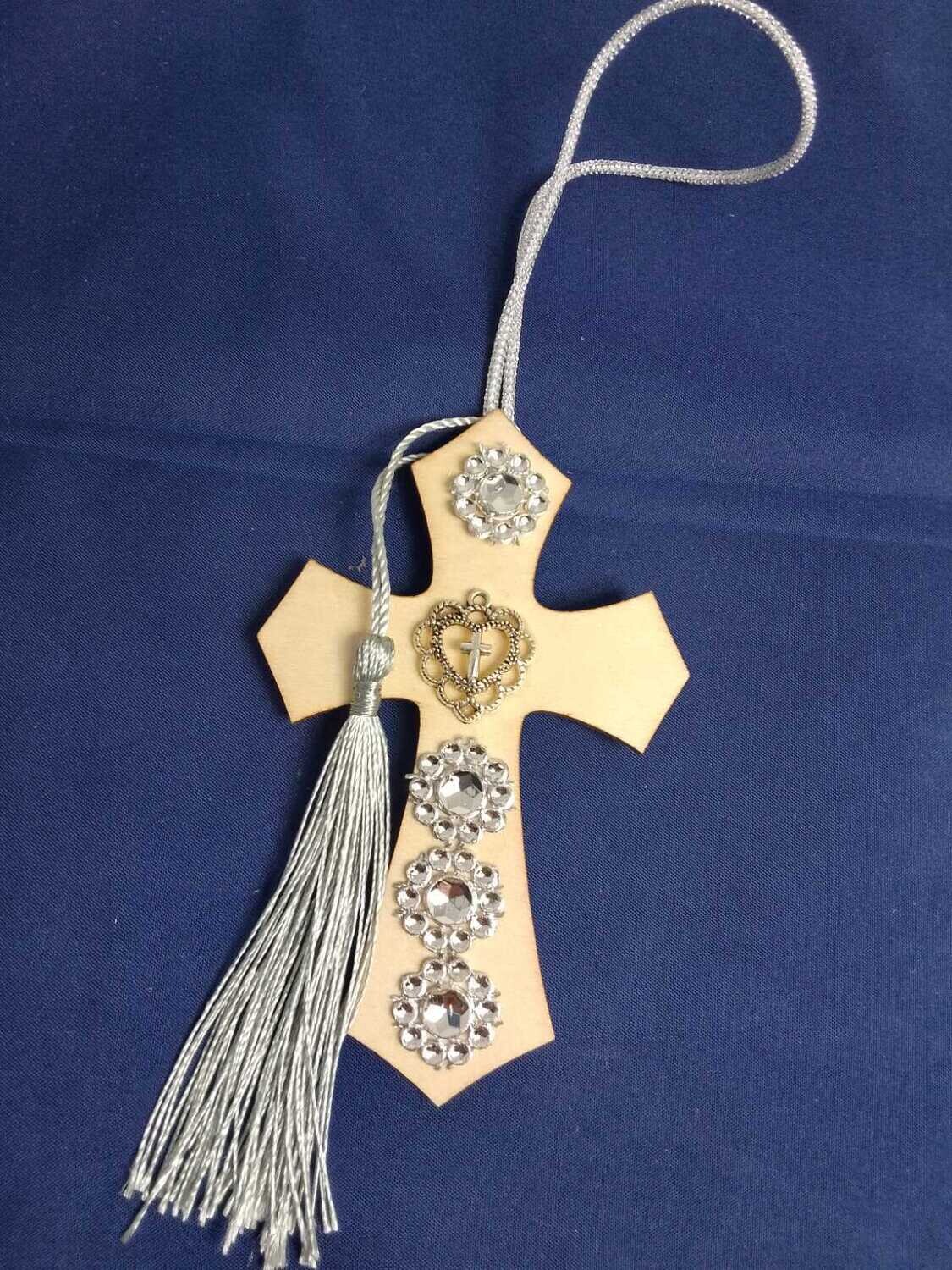 Handmade wooden cross 11x7cm