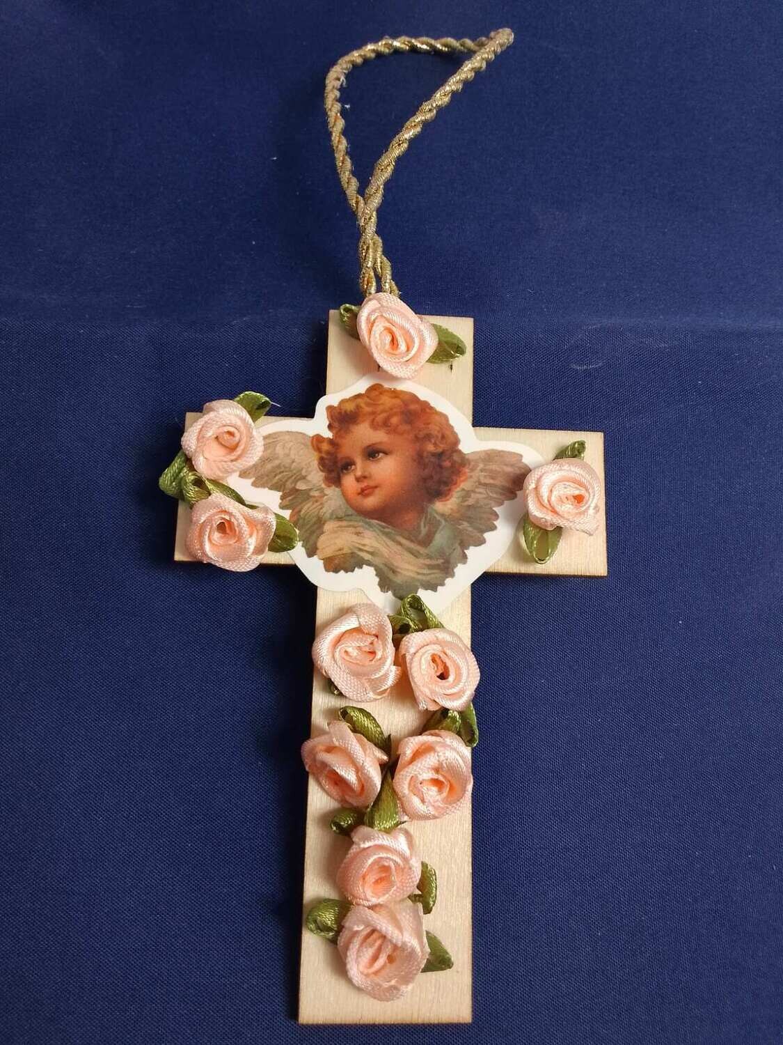 Handmade wooden cross 11x7cm