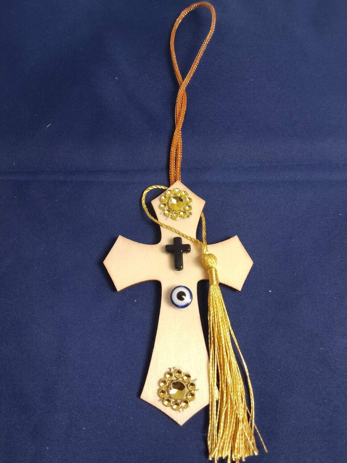 Handmade wooden cross 11x7cm