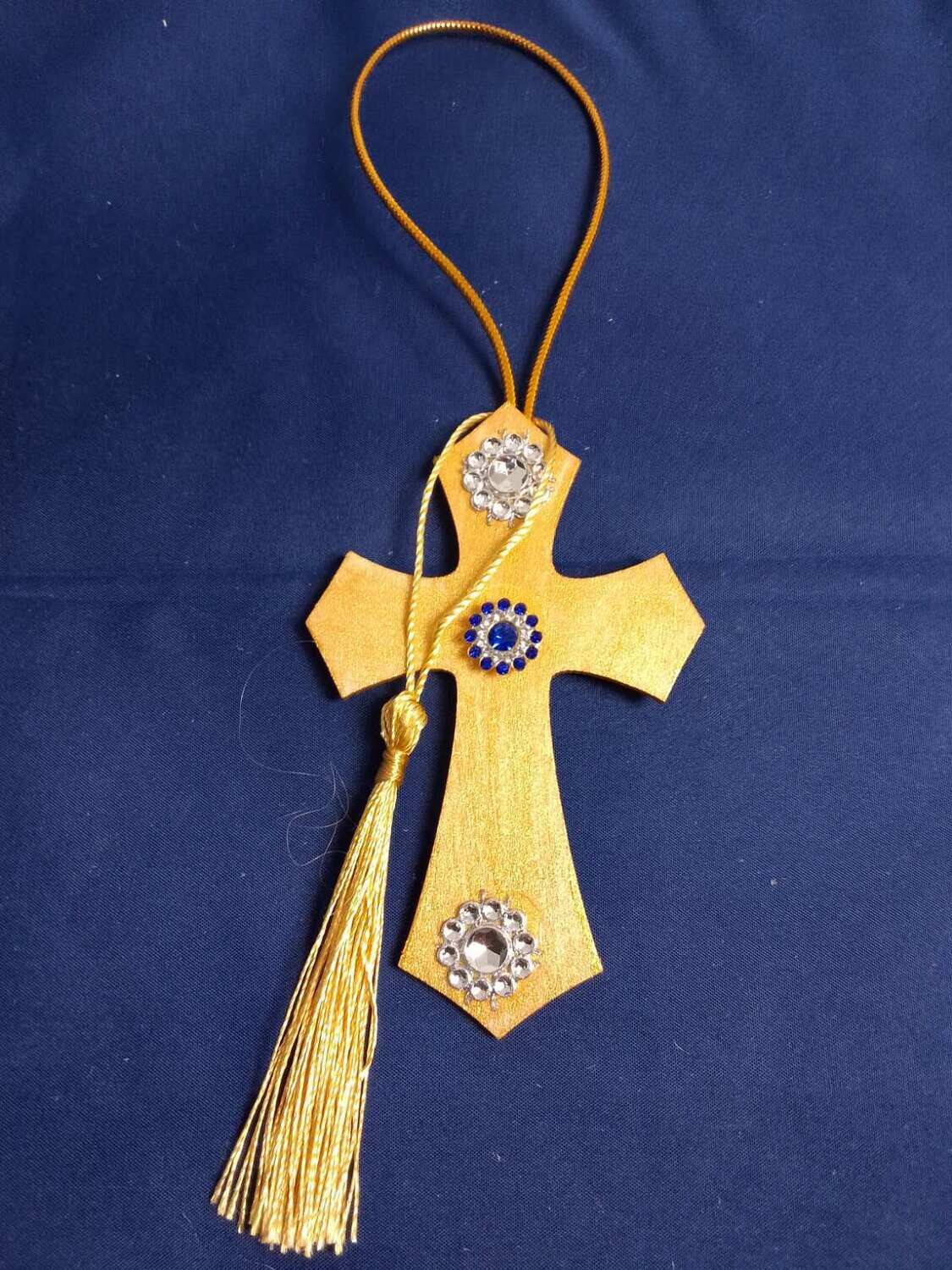 Handmade wooden cross 11x7cm