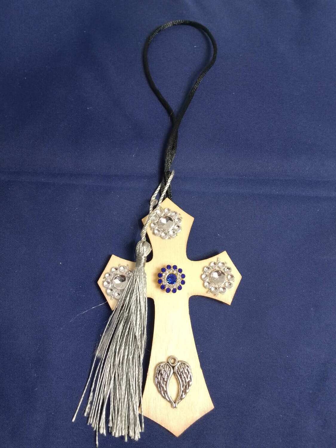 Handmade wooden cross 11x7cm