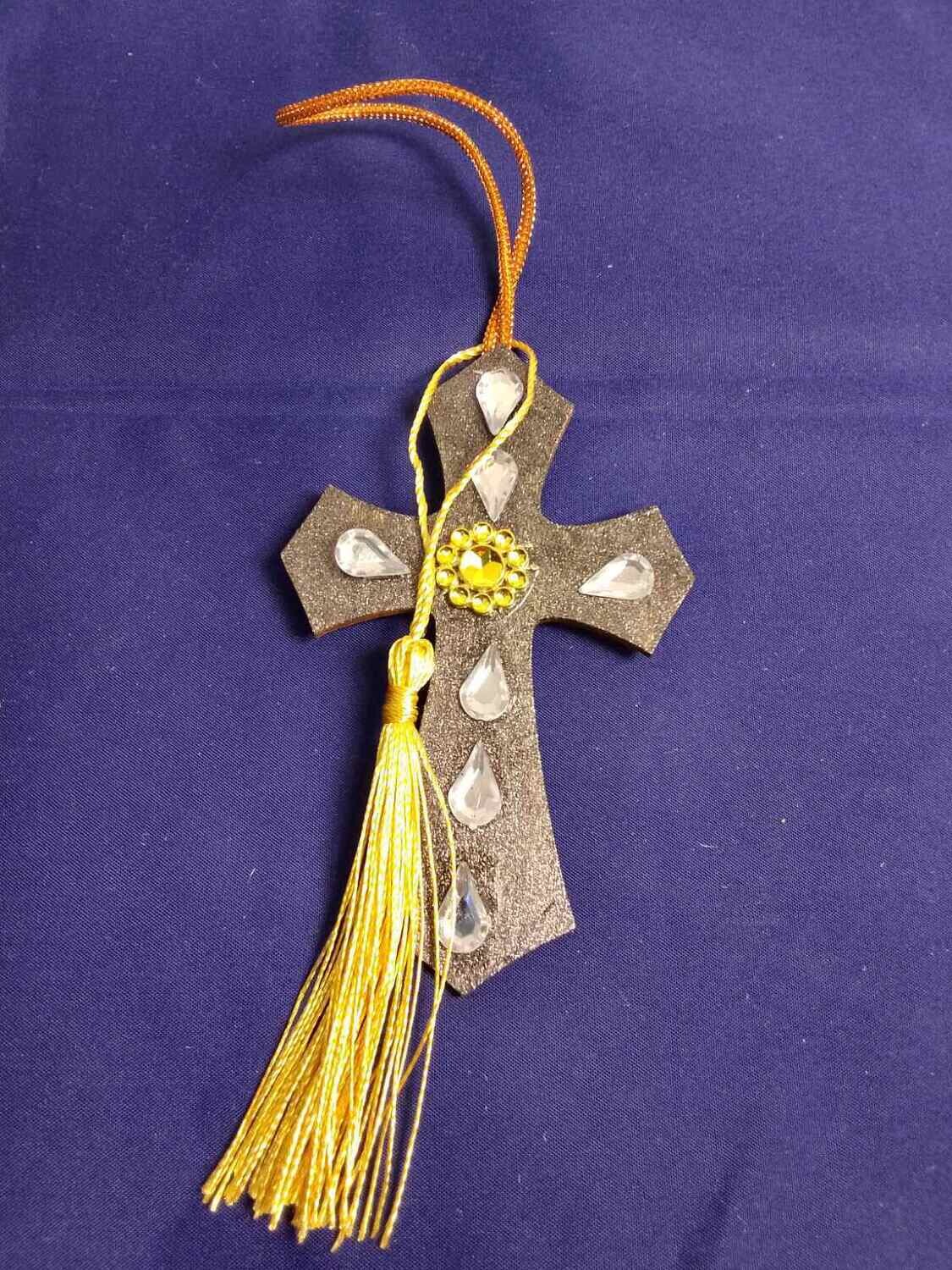Handmade wooden cross 11x7cm