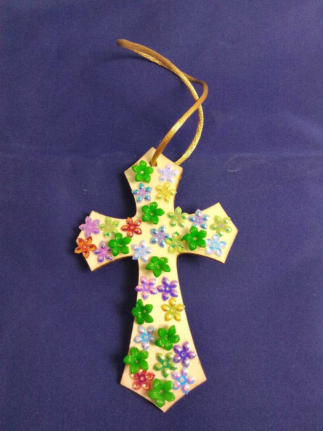 Handmade wooden cross 11x7cm