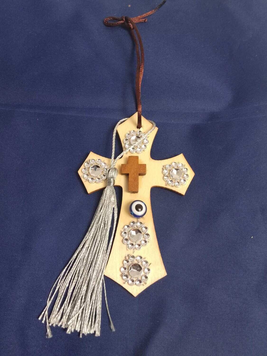 Handmade wooden cross 11x7cm