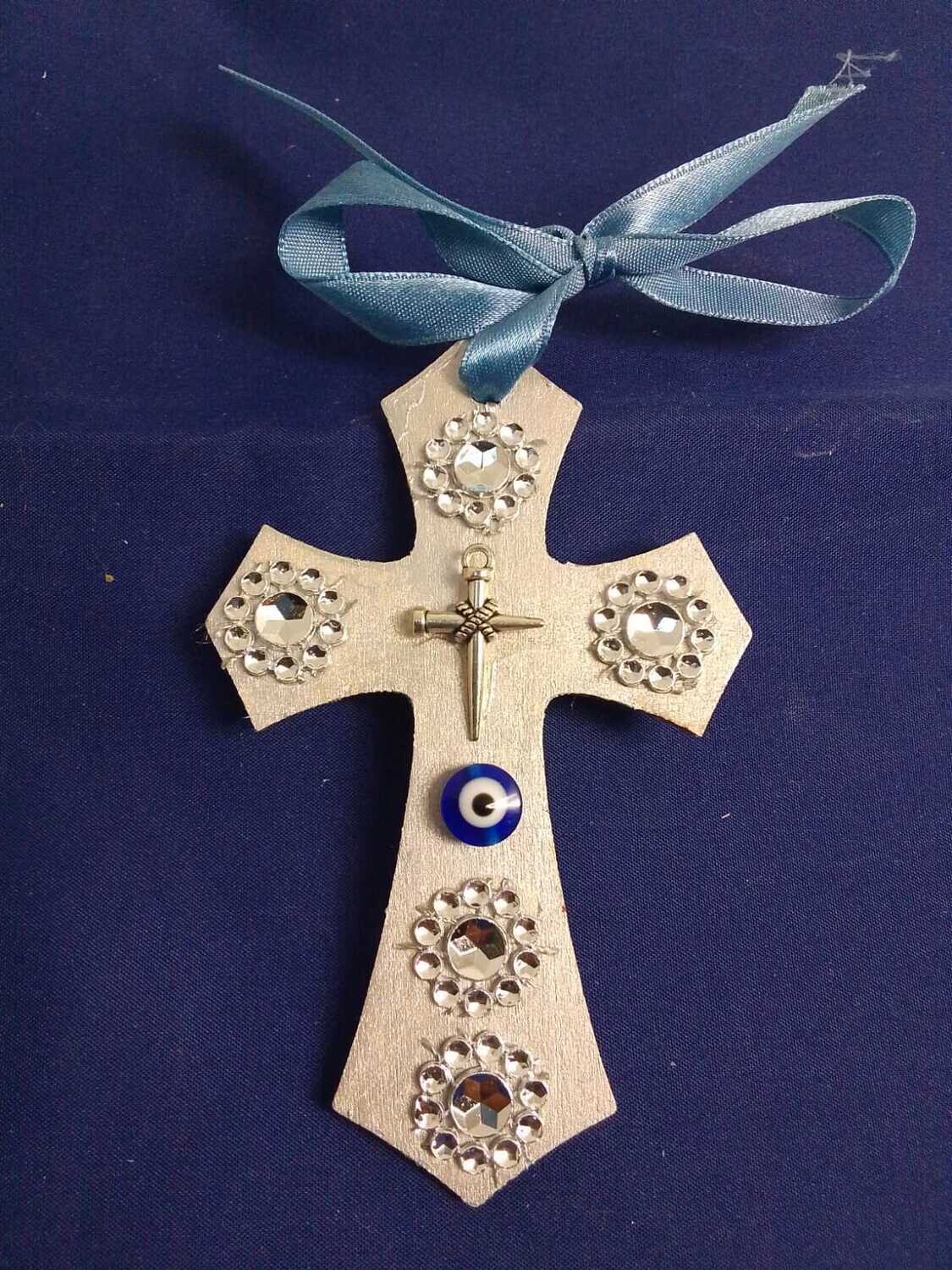 Handmade wooden cross 11x7cm