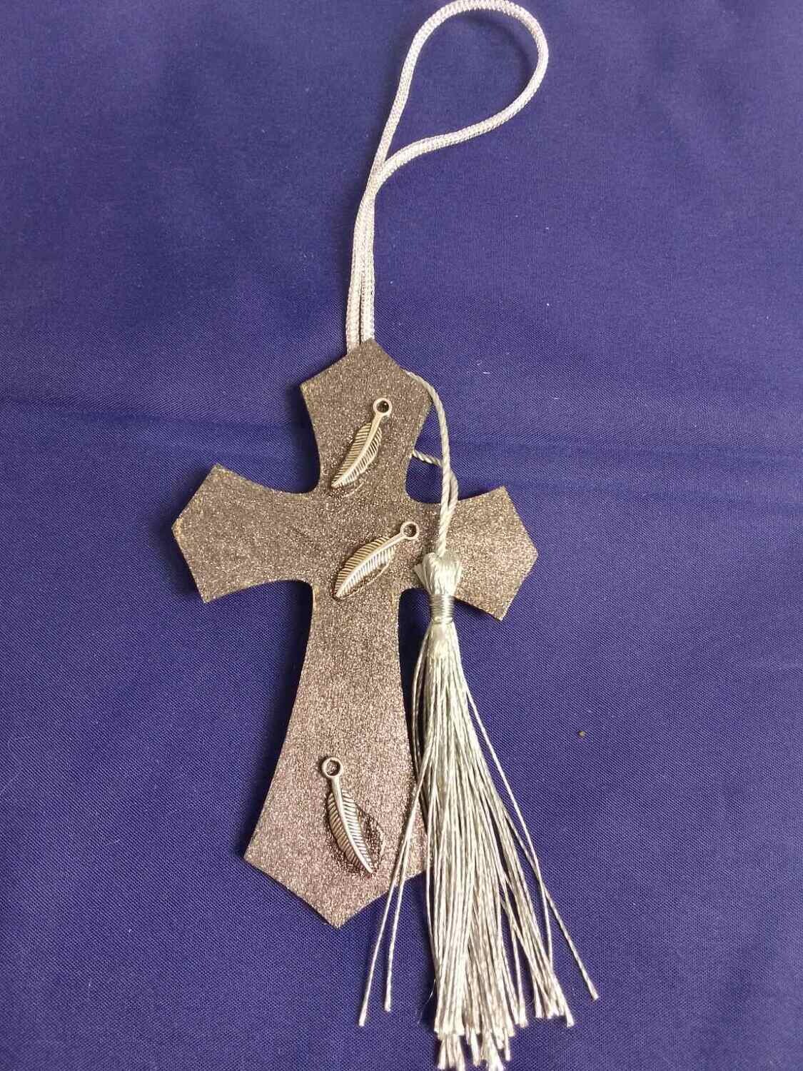 Handmade wooden cross 11x7cm