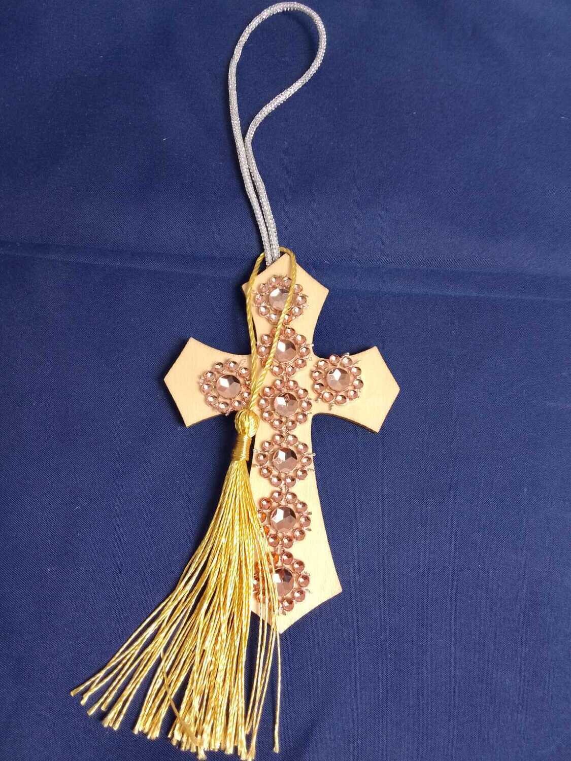 Handmade wooden cross 11x7cm
