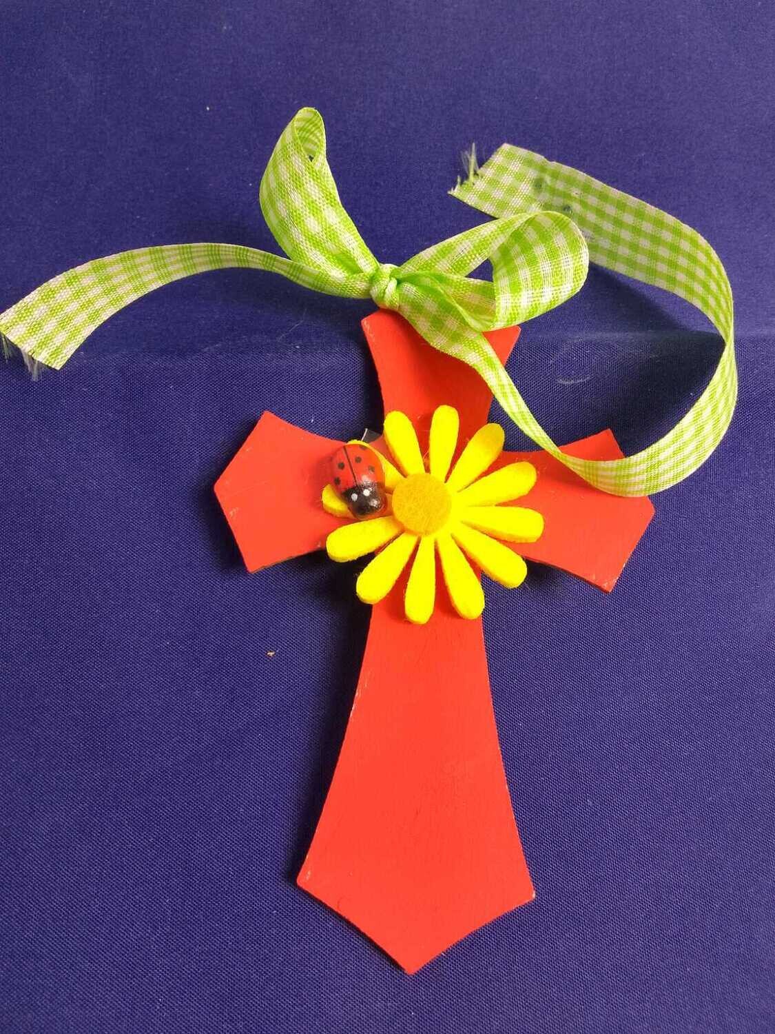 Handmade wooden cross 11x7cm