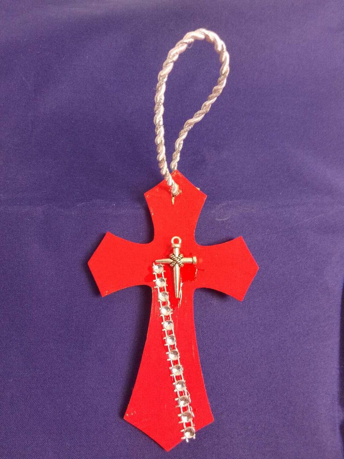 Handmade wooden cross 11x7cm