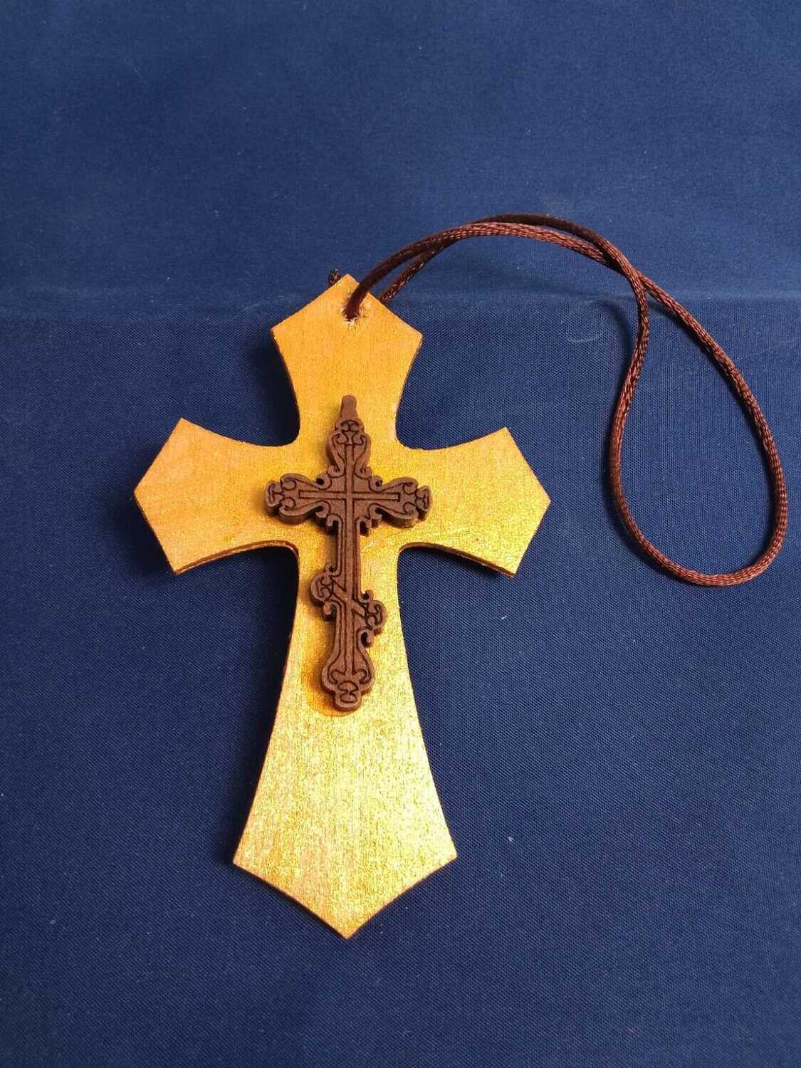 Handmade wooden cross 11x7cm