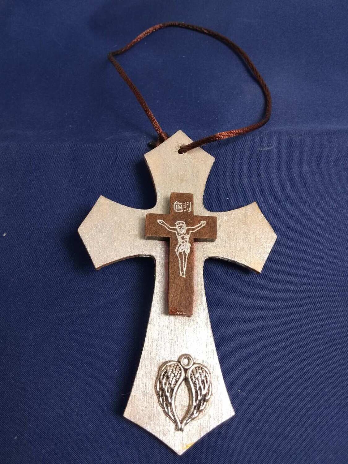 Handmade wooden cross 11x7cm