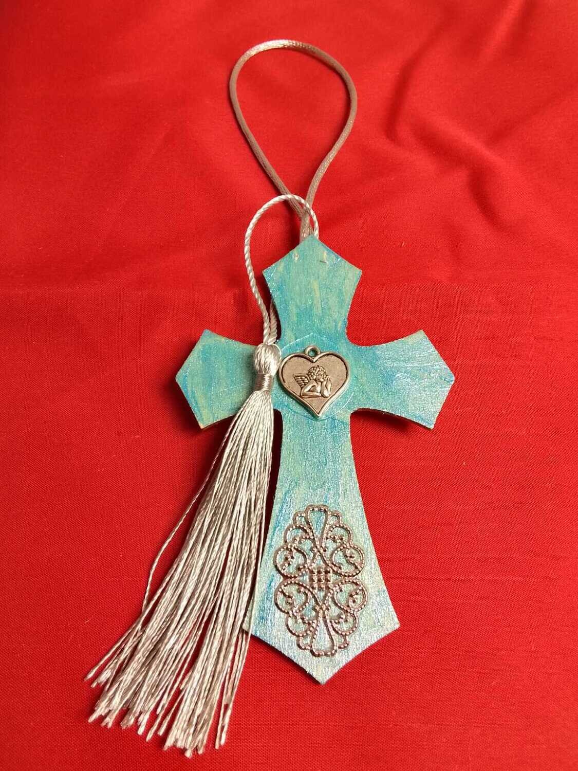 Handmade wooden cross 11x7cm