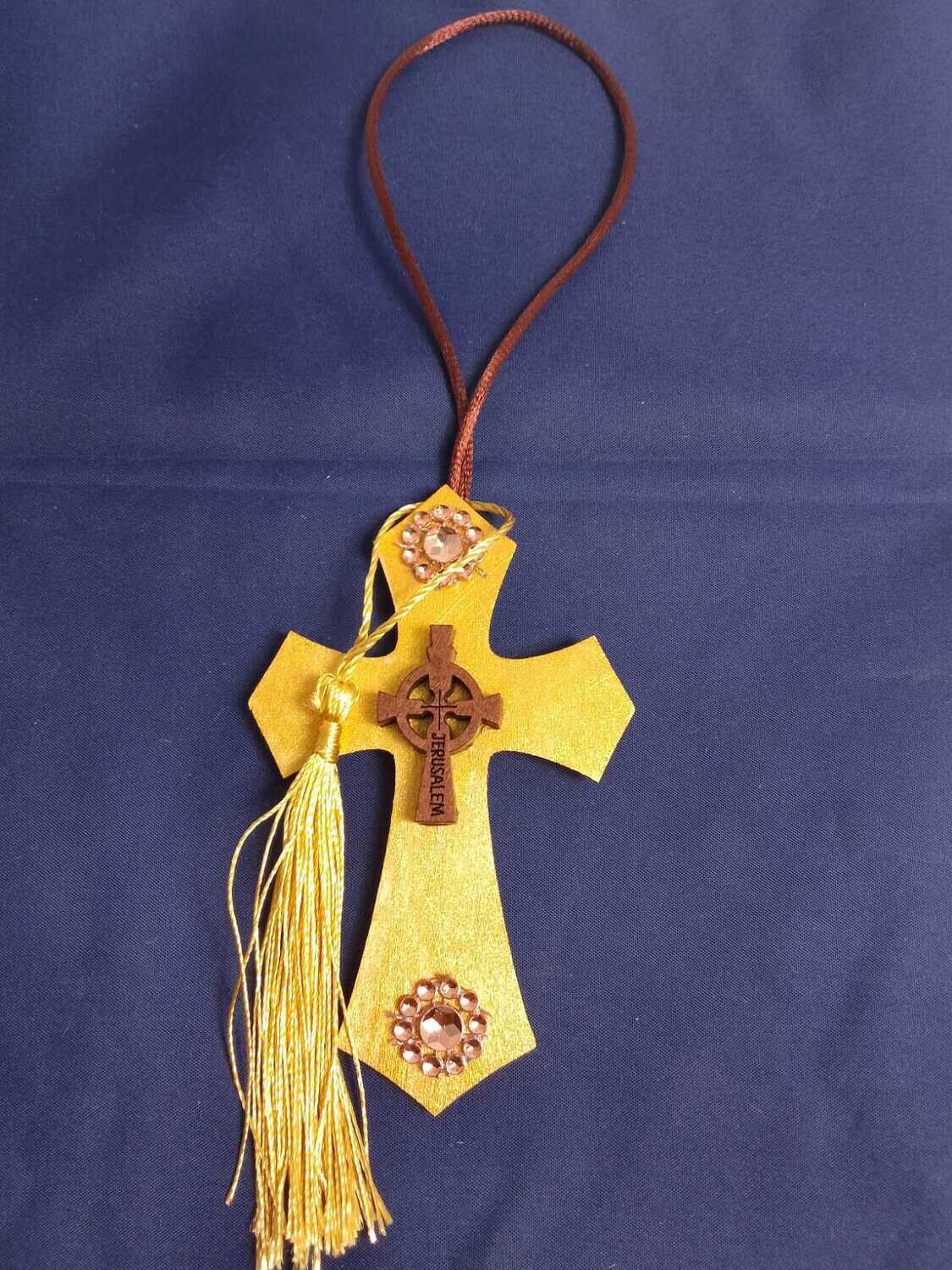 Handmade wooden cross 11x7cm