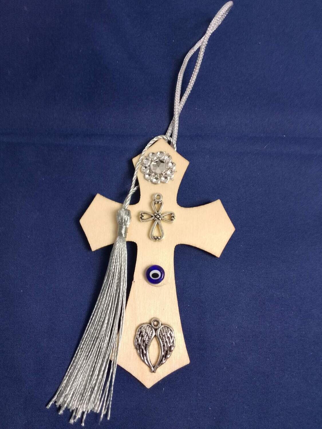 Handmade wooden cross 11x7cm