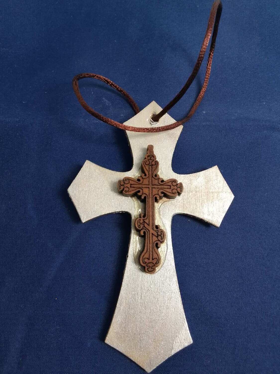 Handmade wooden cross 11x7cm