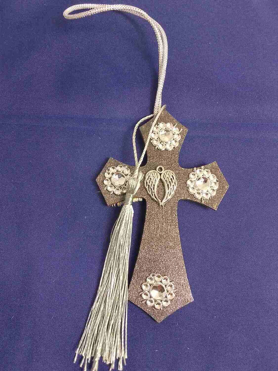 Handmade wooden cross 11x7cm