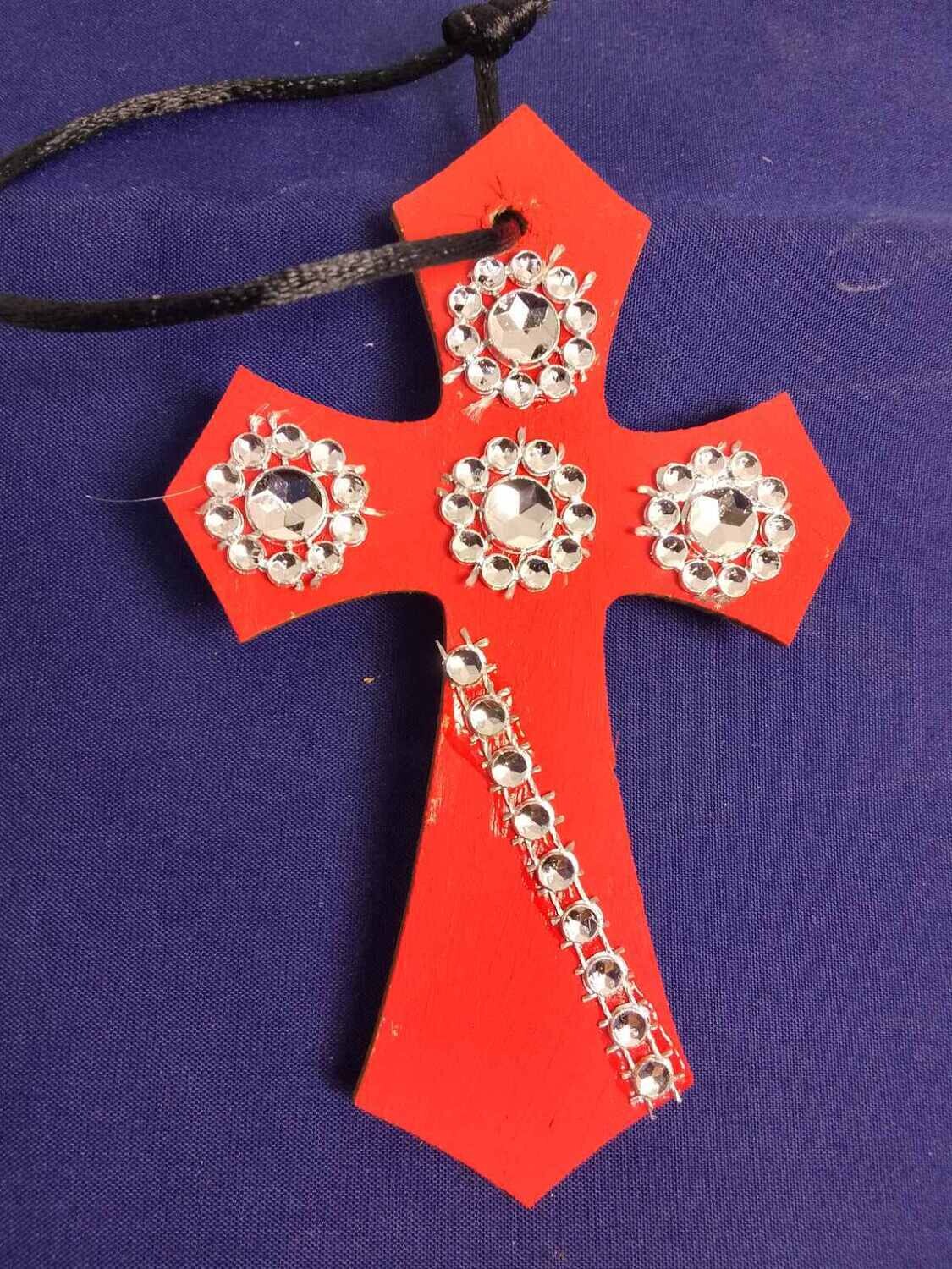 Handmade wooden cross 11x7cm