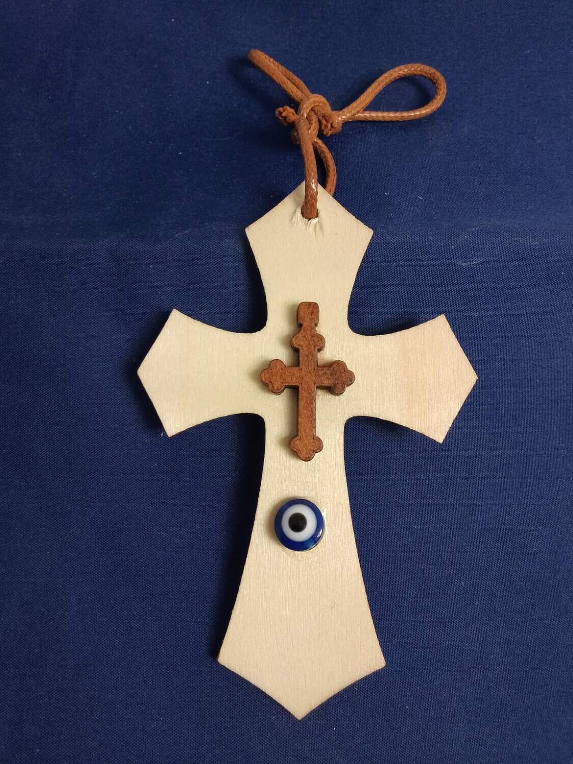 Handmade wooden cross 11x7cm