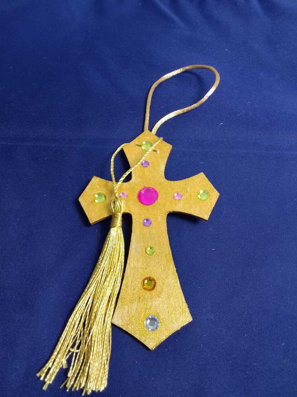 Handmade wooden cross 11x7cm