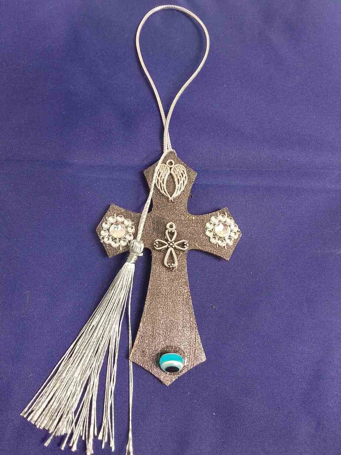 Handmade wooden cross 11x7cm
