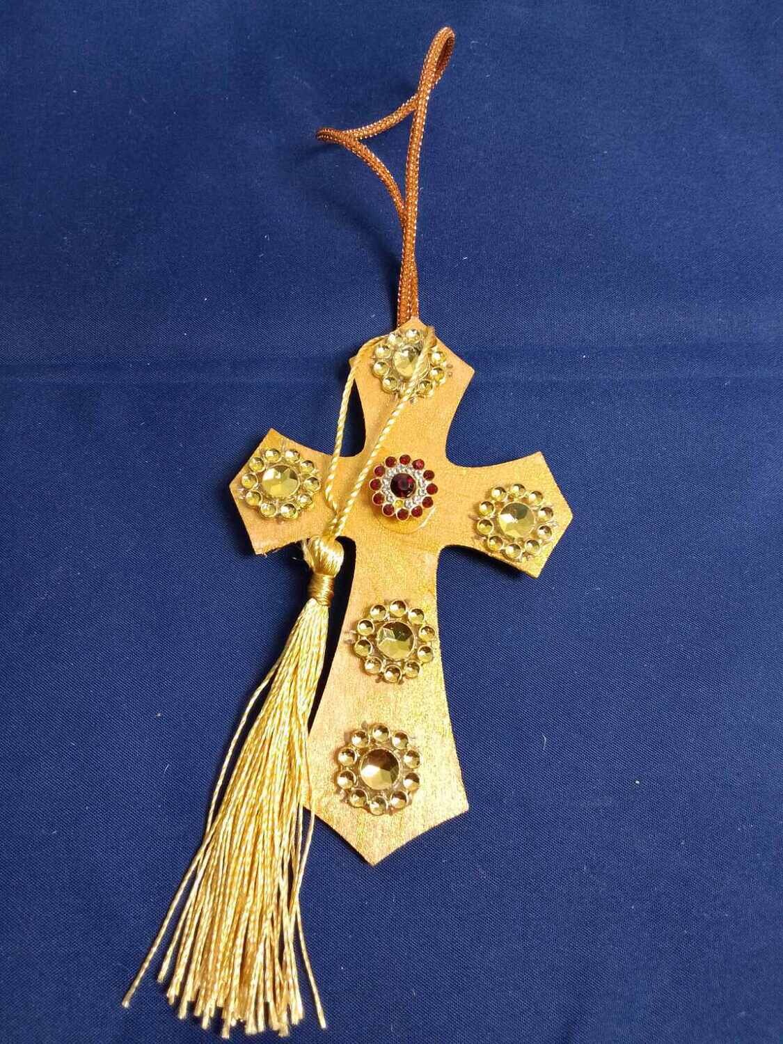 Handmade wooden cross 11x7cm