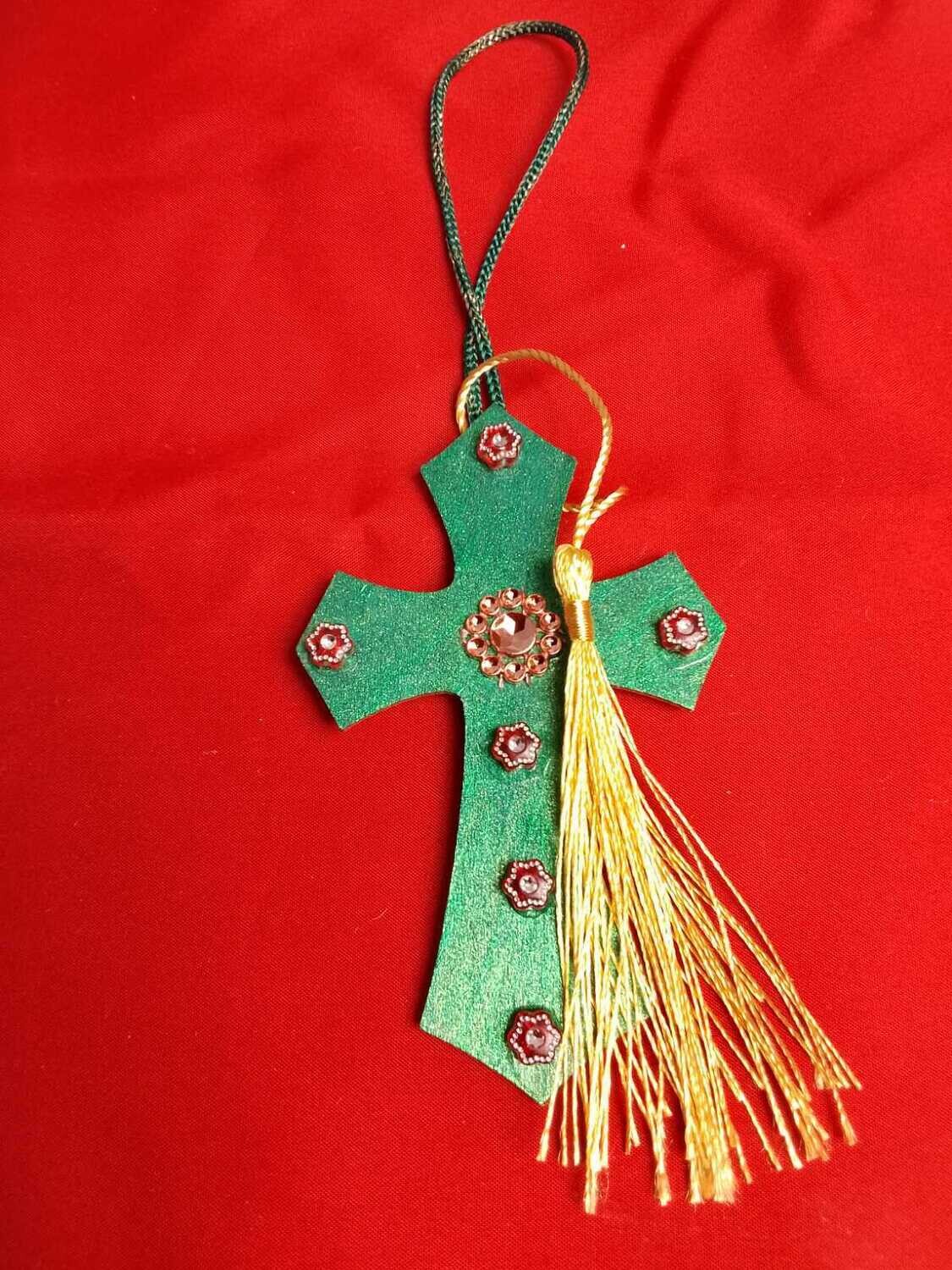 Handmade wooden cross 11x7cm