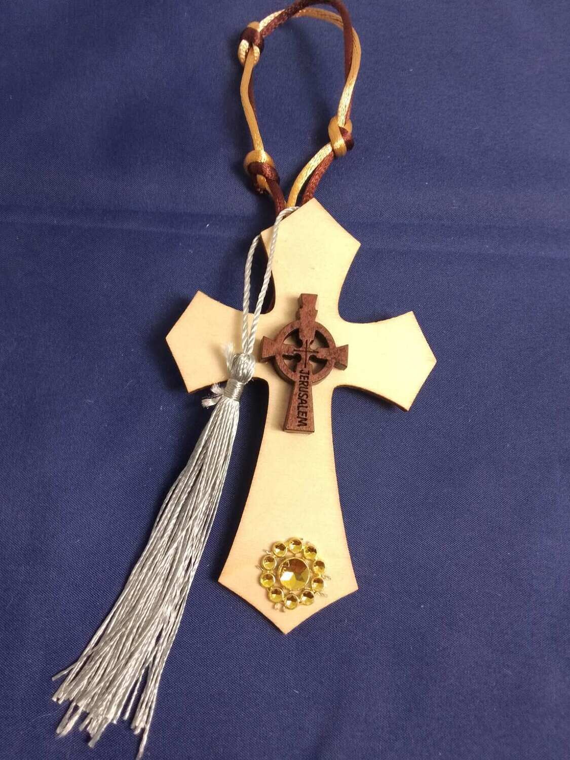 Handmade wooden cross 11x7cm
