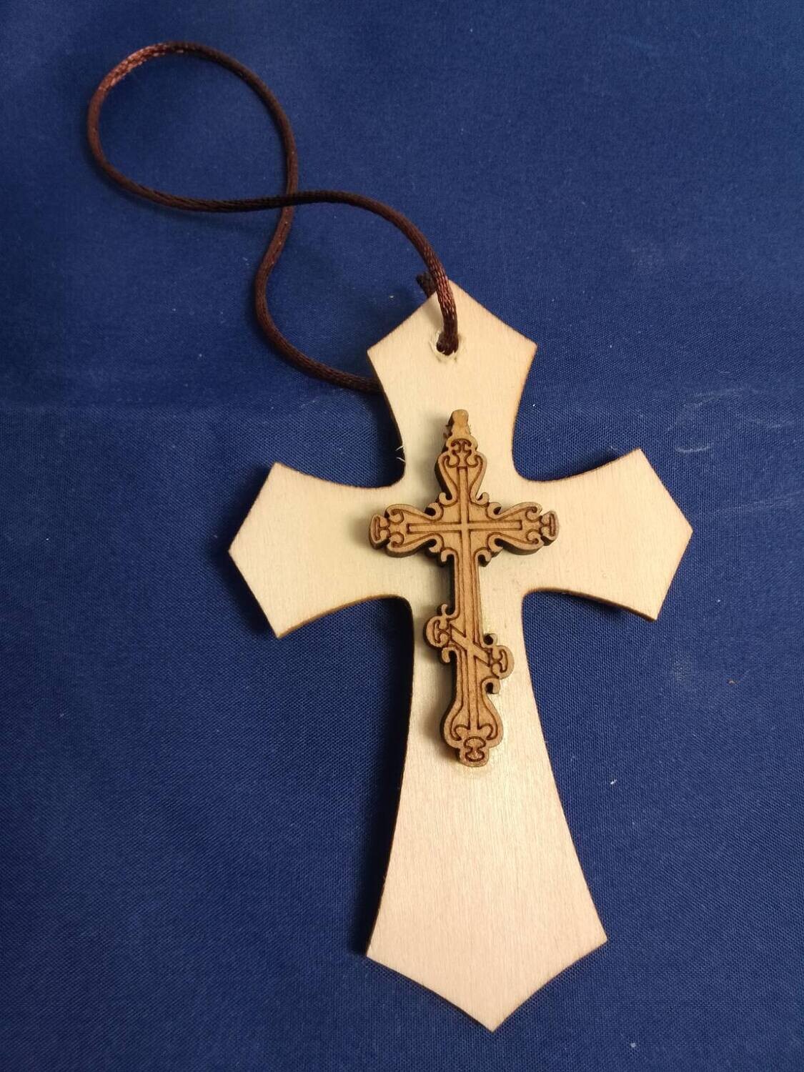 Handmade wooden cross 11x7cm
