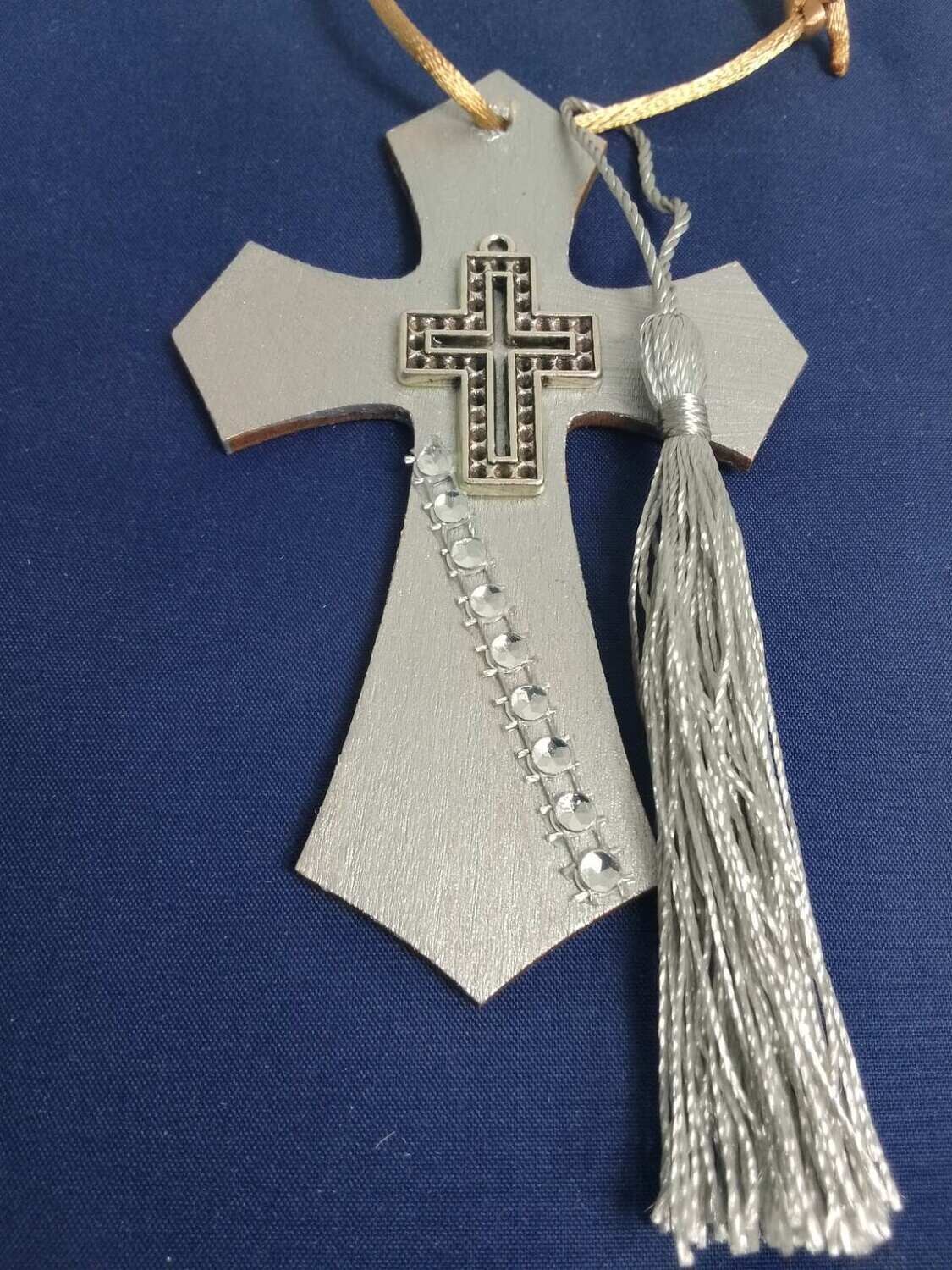 Handmade wooden cross 11x7cm