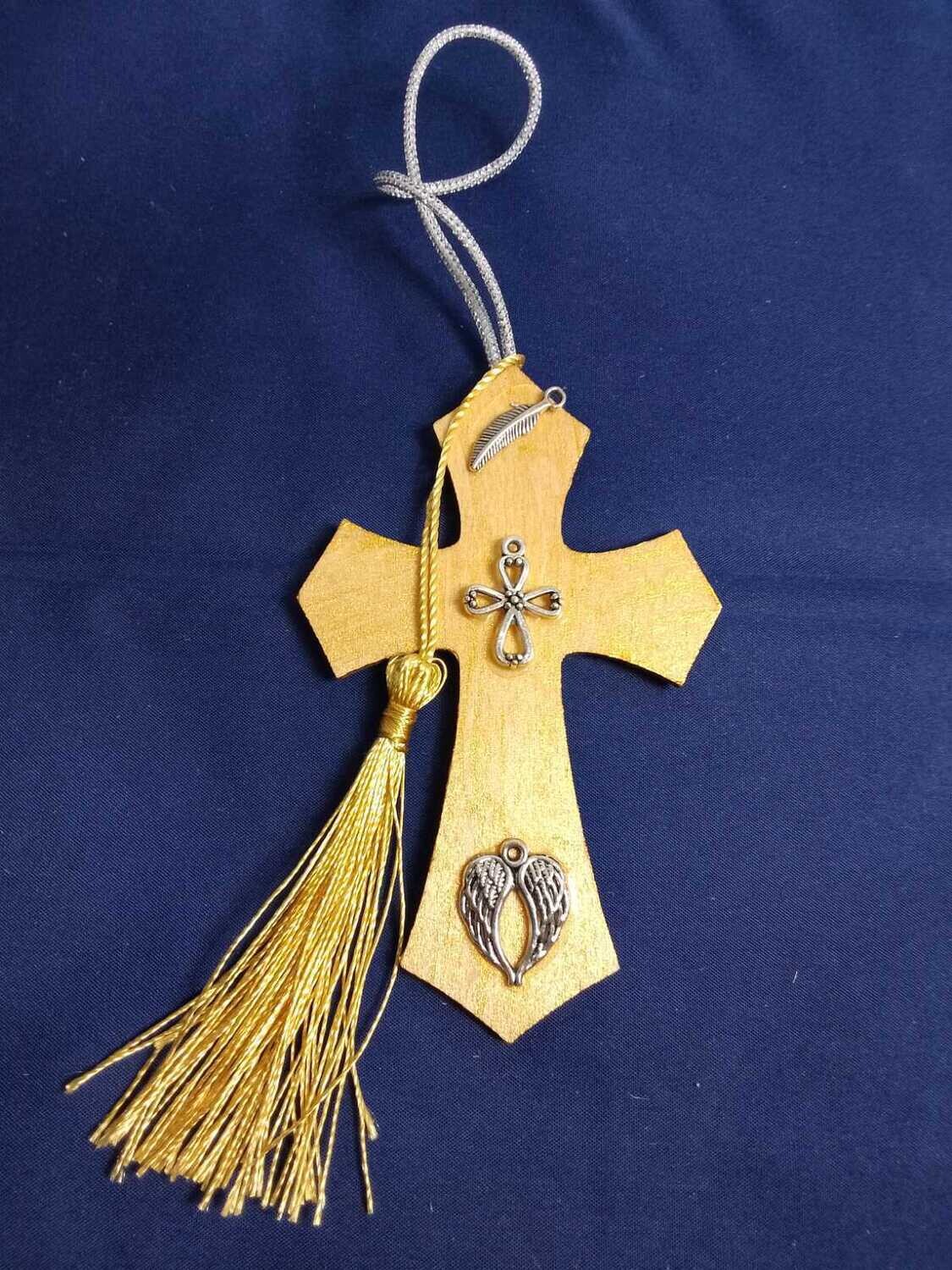 Handmade wooden cross 11x7cm