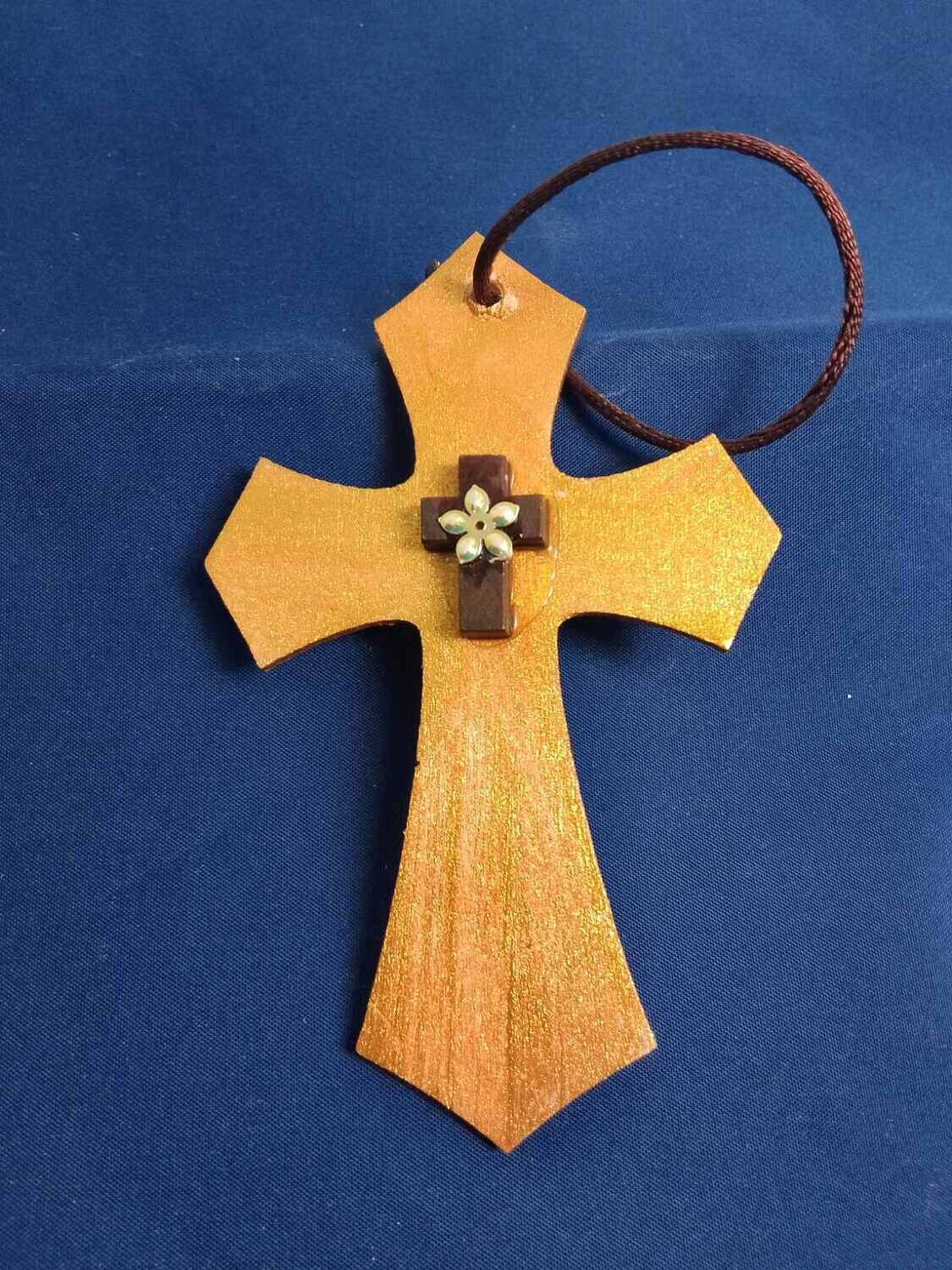 Handmade wooden cross 11x7cm