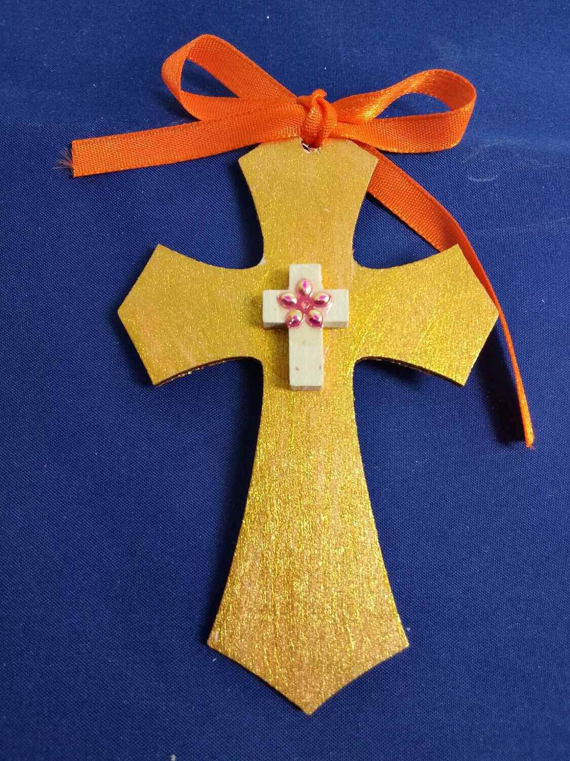 Handmade wooden cross 11x7cm