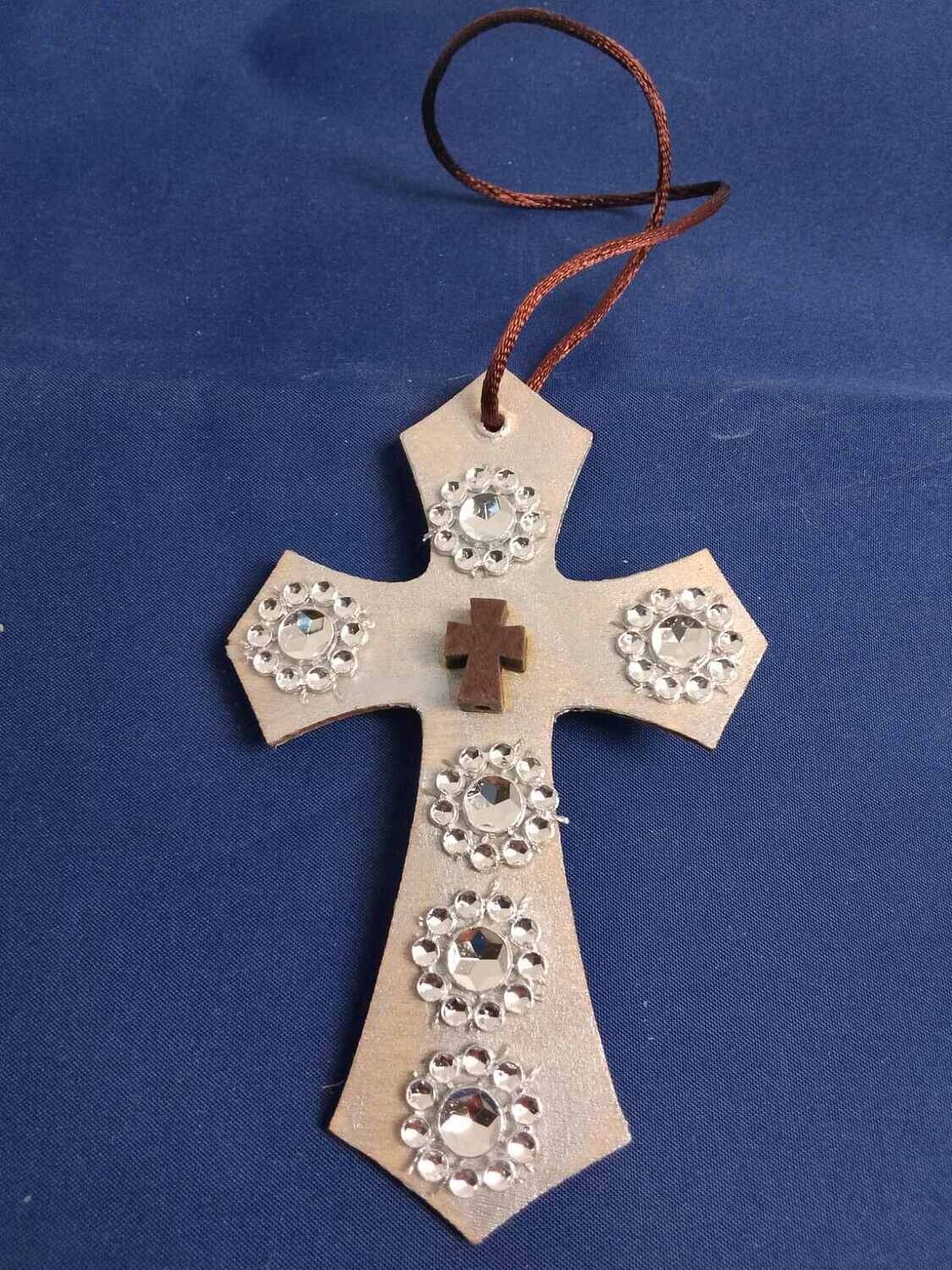 Handmade wooden cross 11x7cm