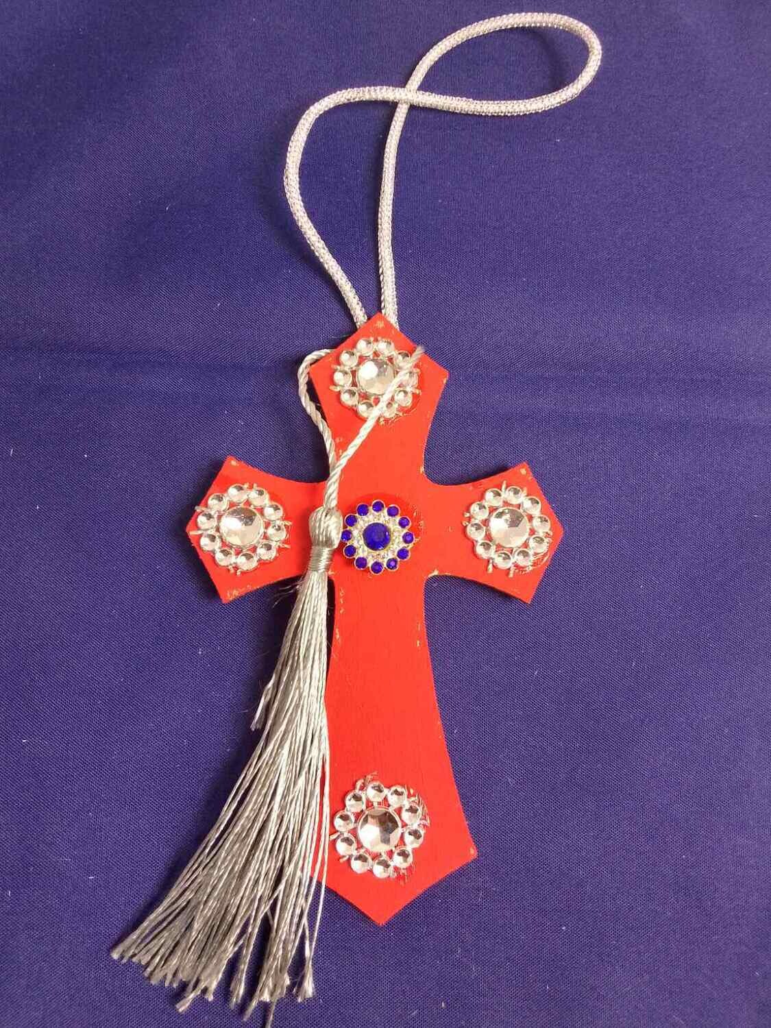 Handmade wooden cross 11x7cm