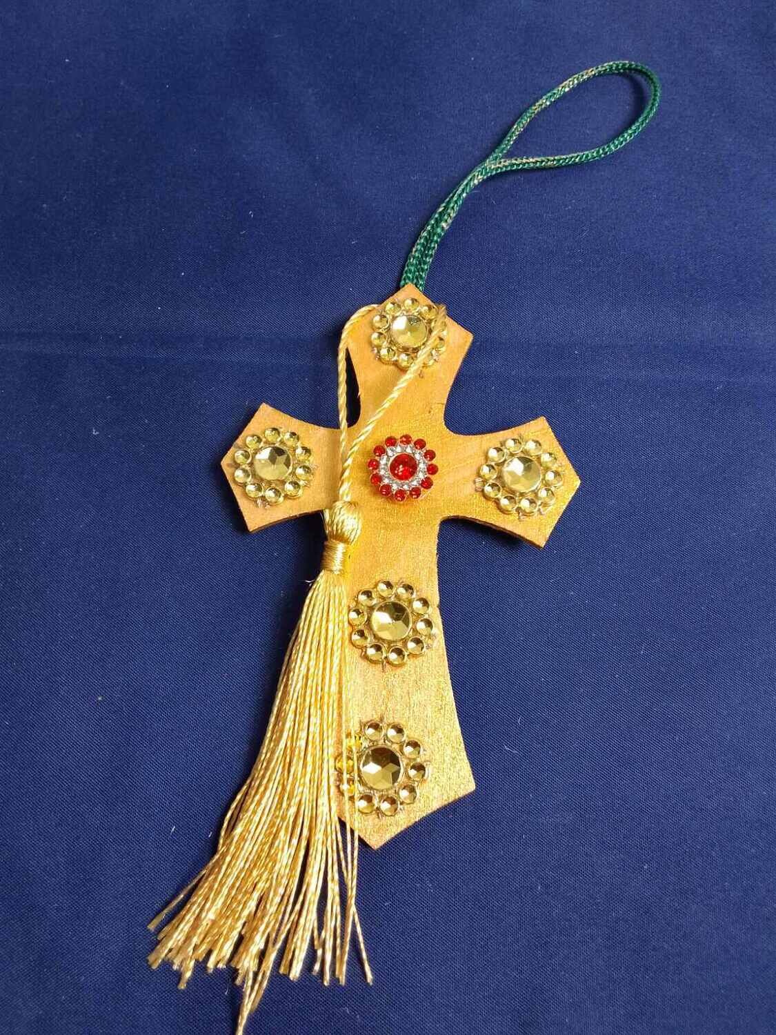 Handmade wooden cross 11x7cm