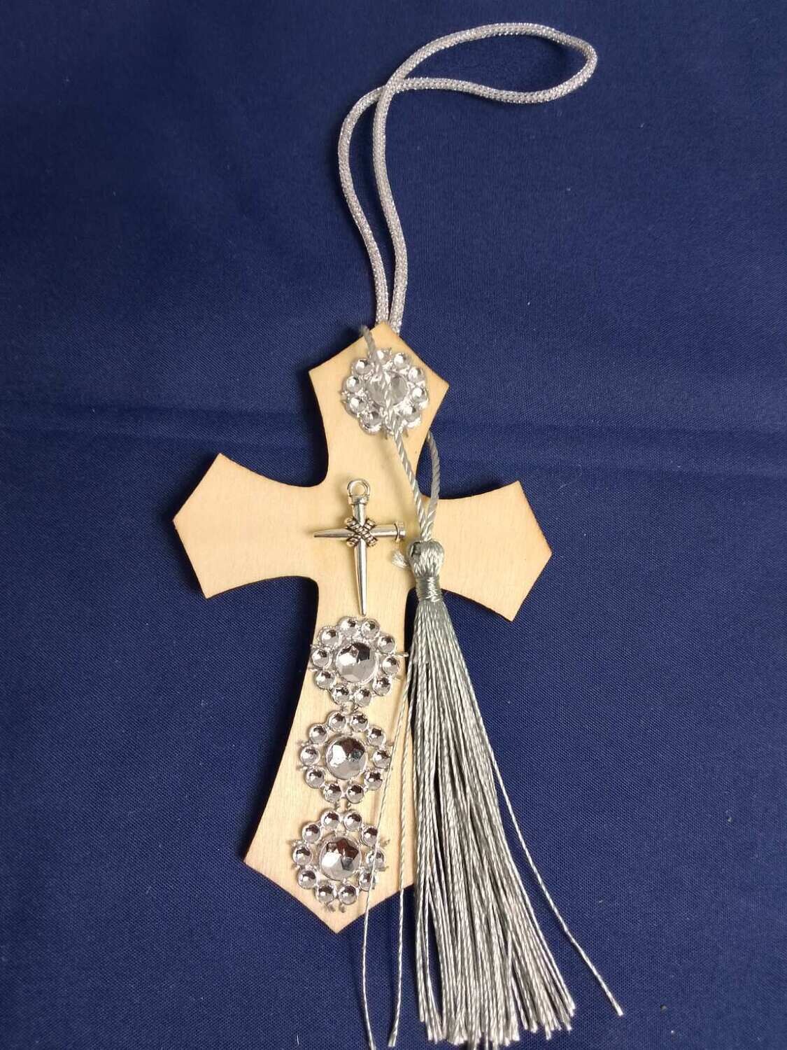 Handmade wooden cross 11x7cm