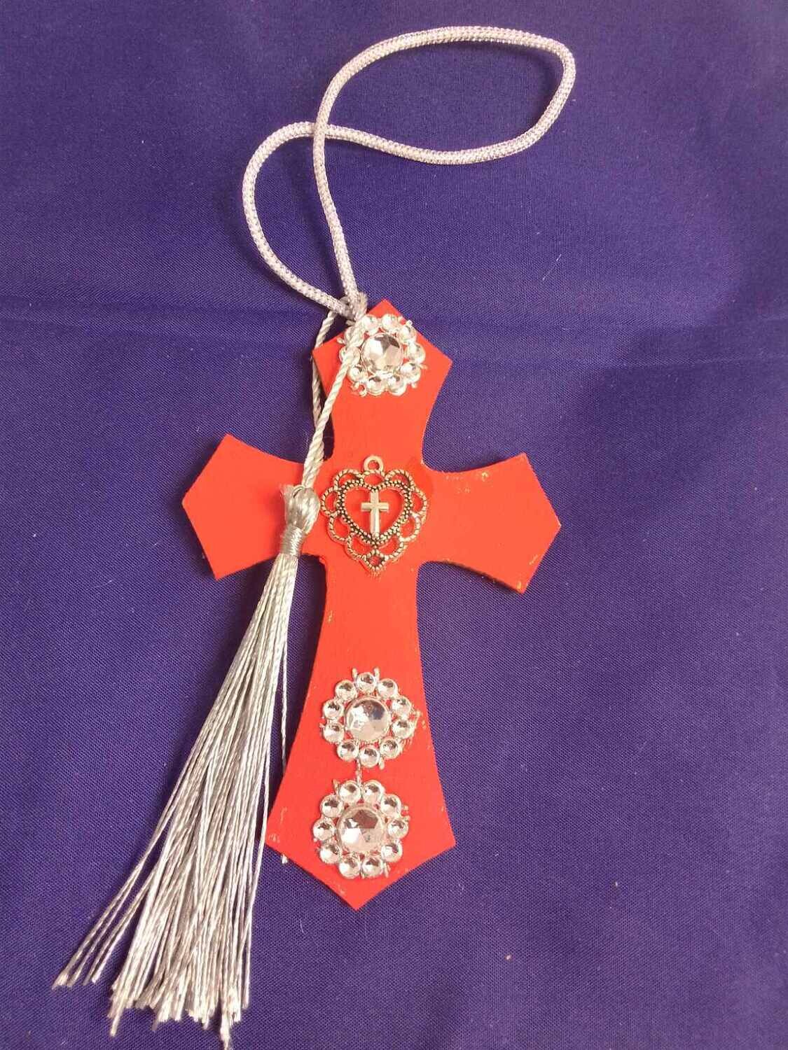 Handmade wooden cross 11x7cm