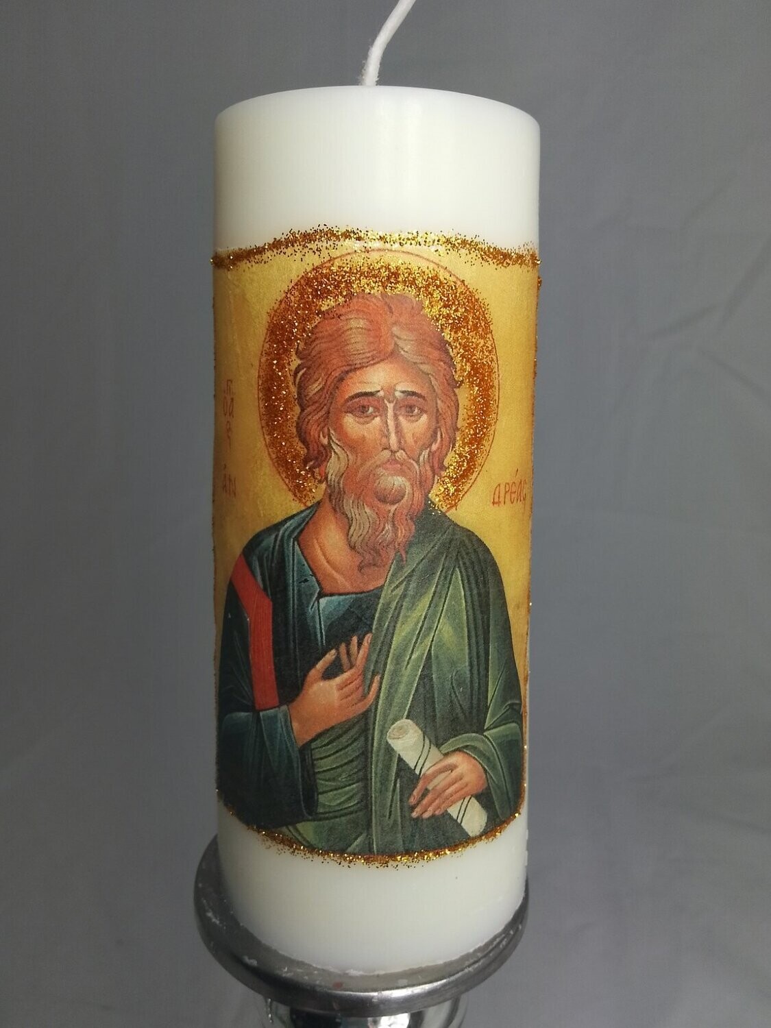 Handmade religious candle,Saint Andrew