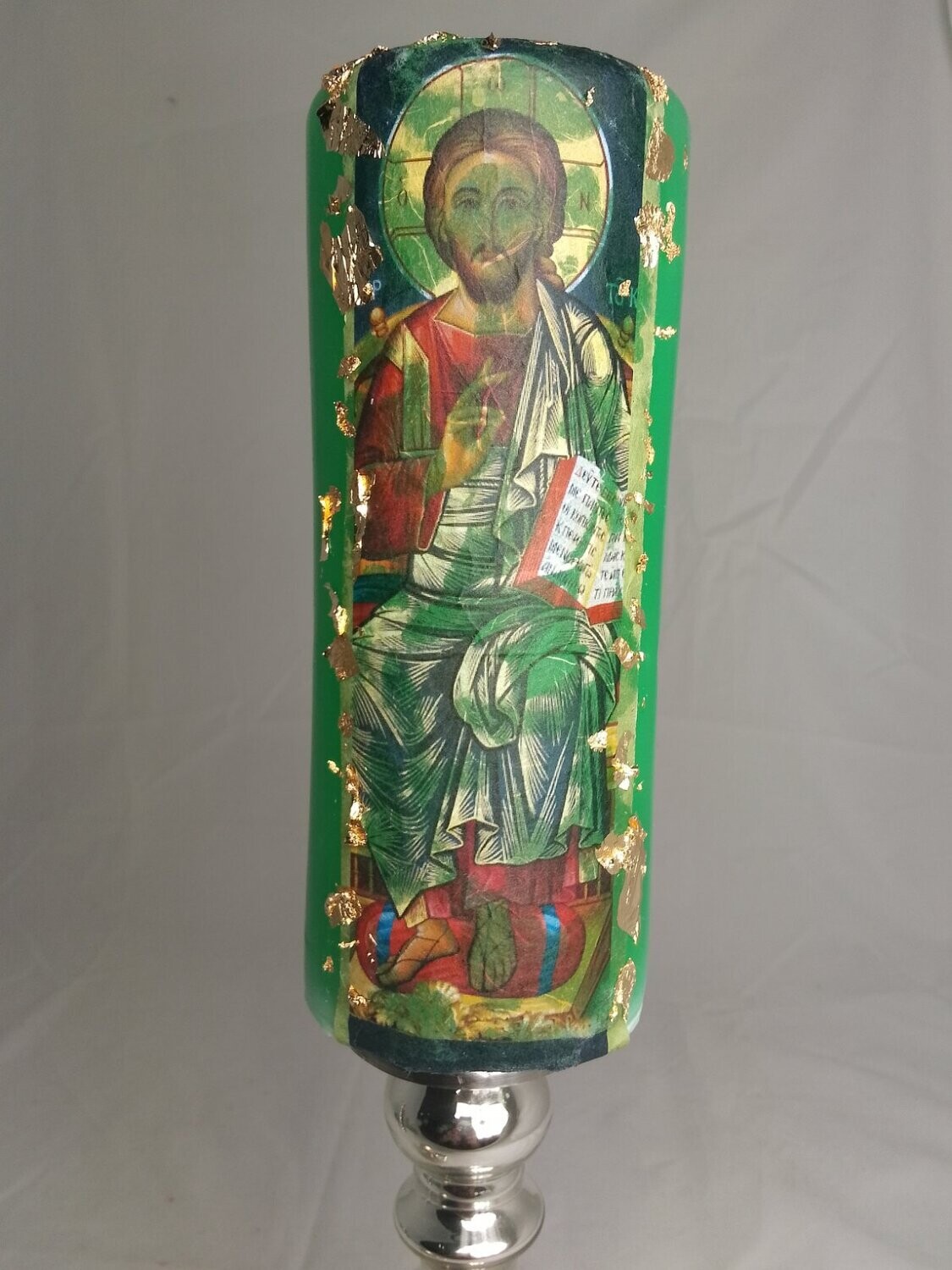 Handmade religious candle, Jesus