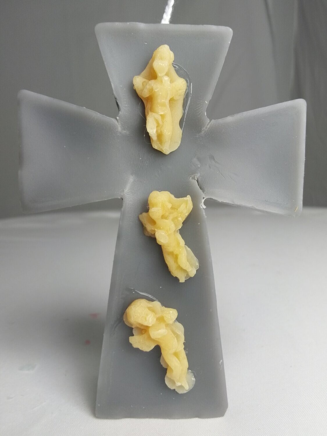 Handmade cross religious candle