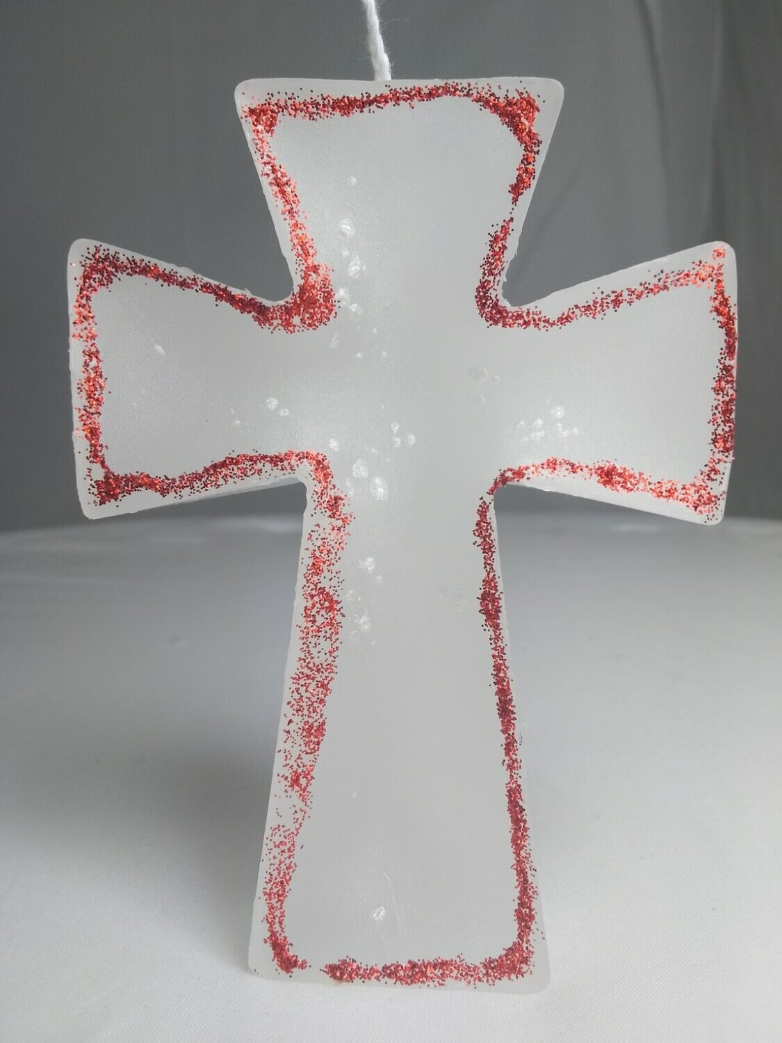 Handmade cross religious candle