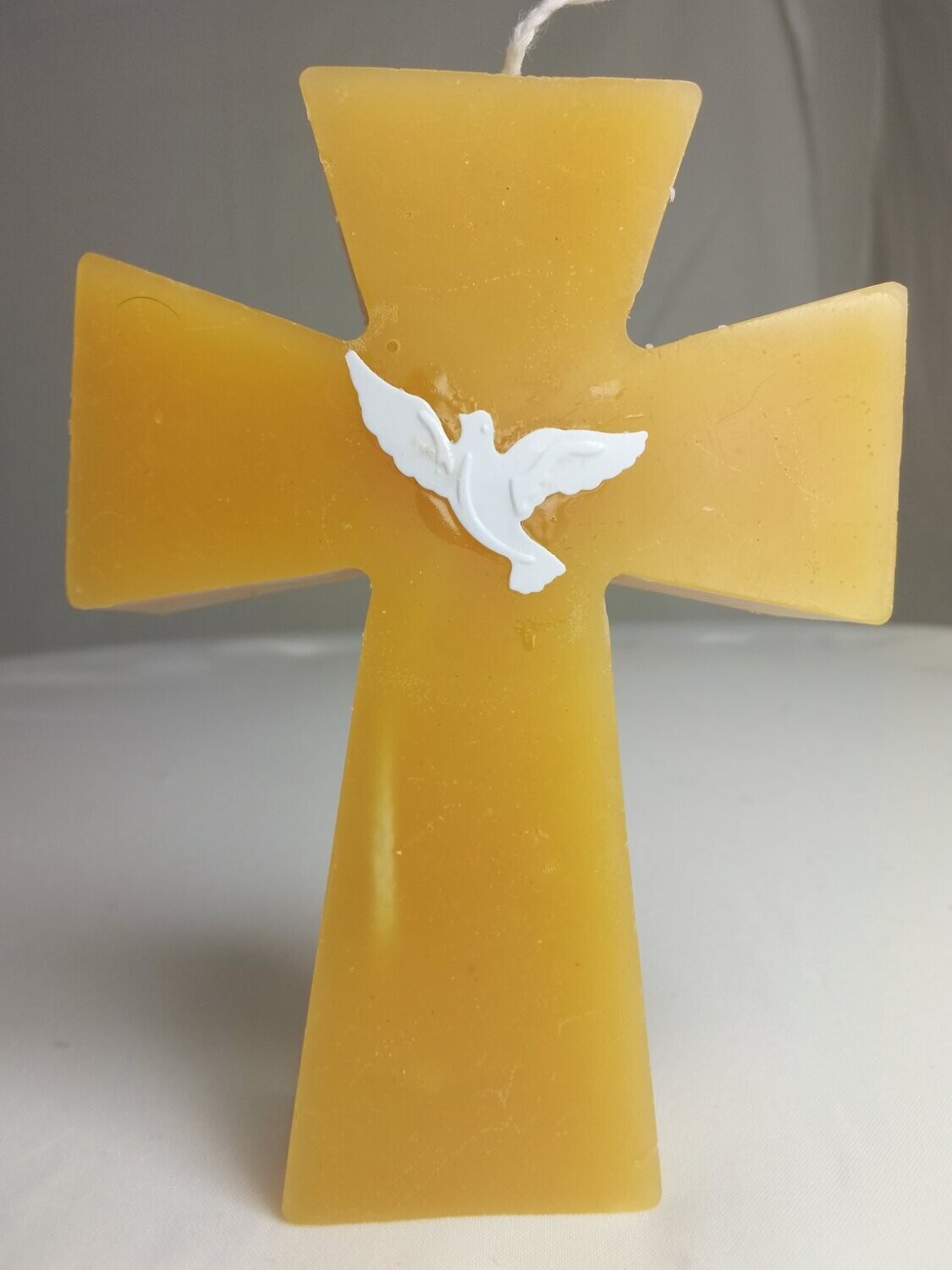Handmade cross religious candle