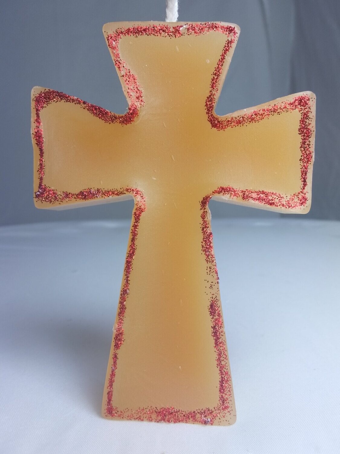 Handmade cross religious candle