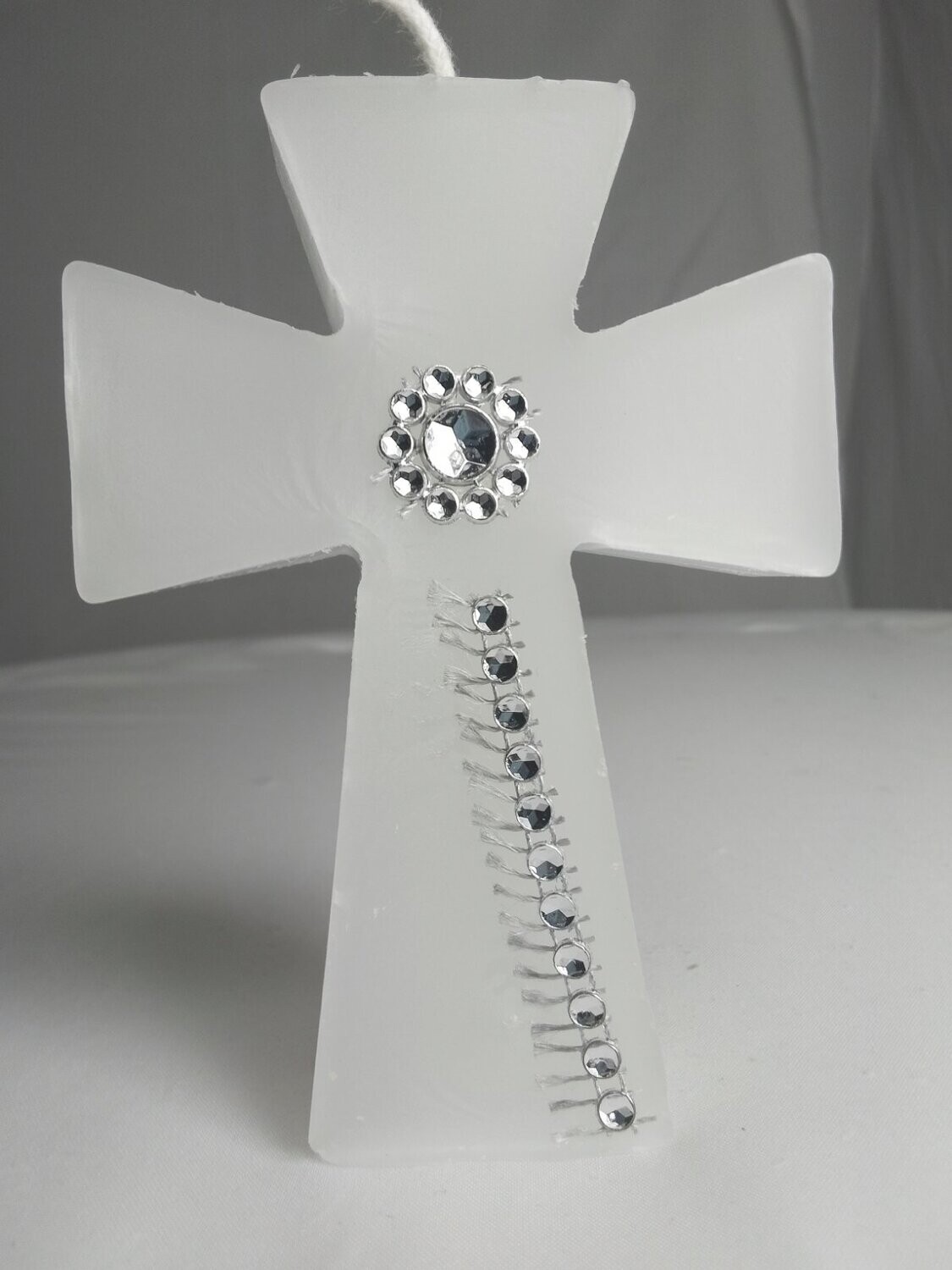 Handmade cross religious candle