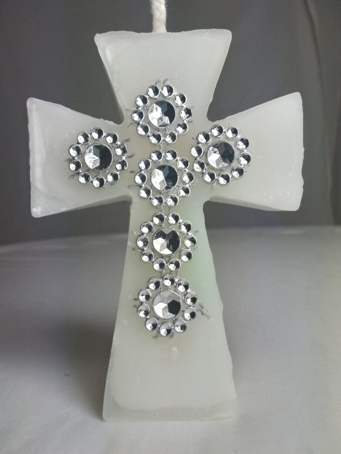 Handmade cross religious candle
