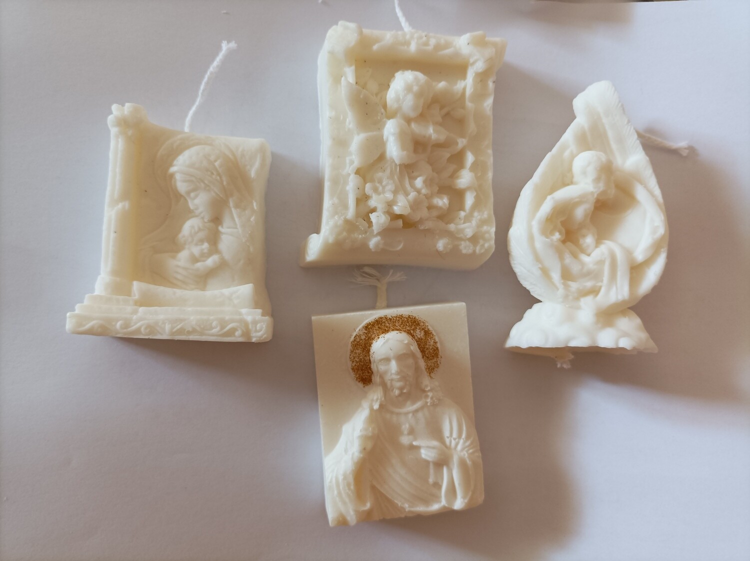 Set of 4 Handmade  religious candles