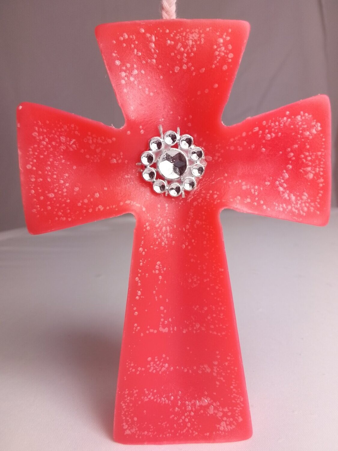 Handmade cross religious candle