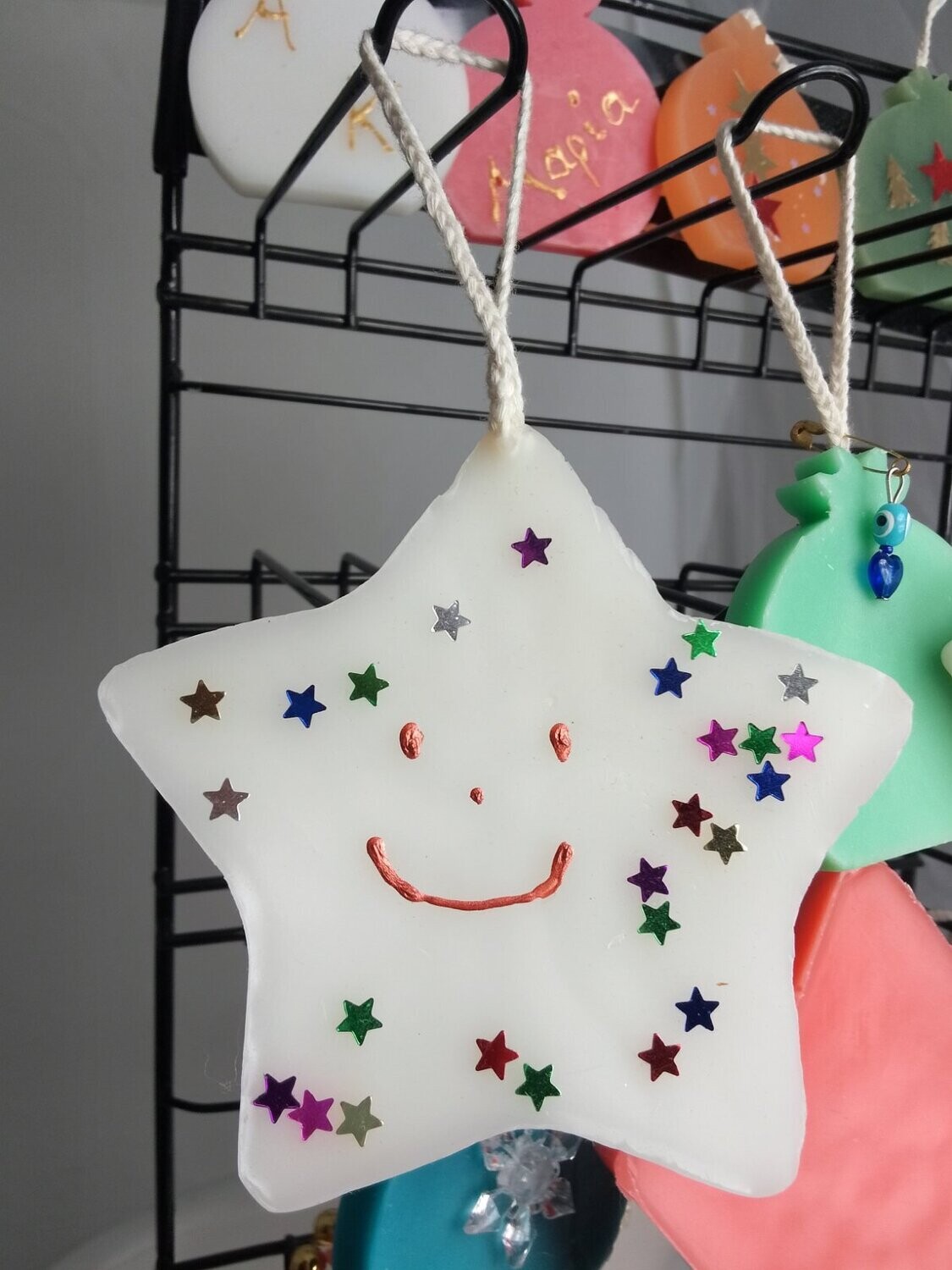 Handmade star candle-ornament