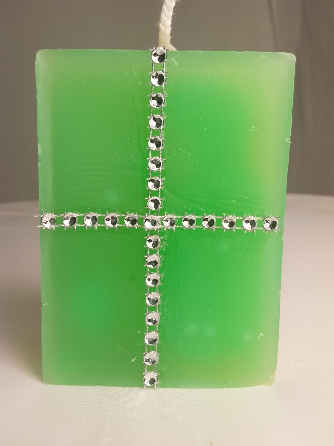 Handmade cross religious candle