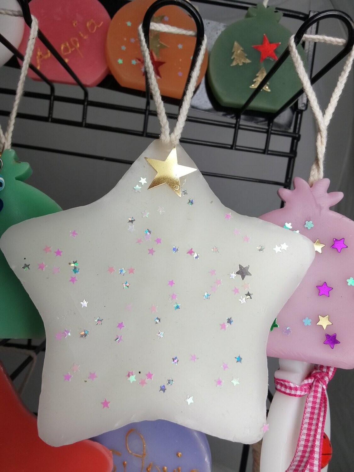 Handmade star candle-ornament
